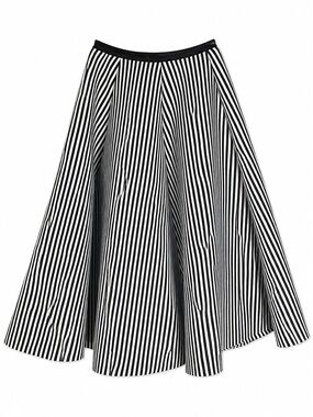 The Vintage Shop Black & White Striped Circle Skirt